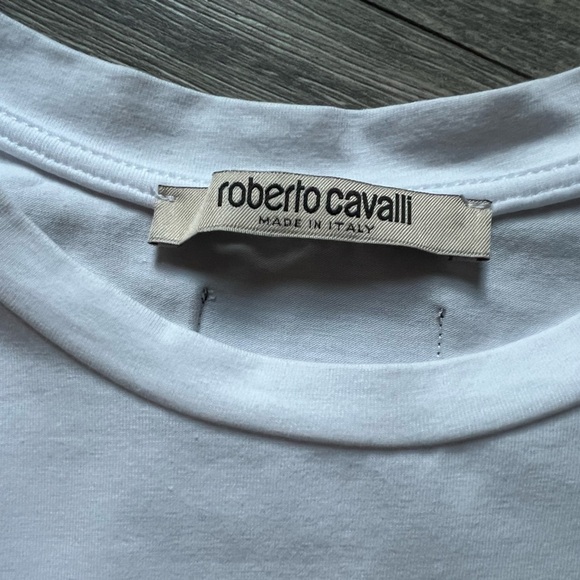 NWOT! Roberto Cavalli Pastel Neon Animal Flag Animalier Patchwork tee Size M - Picture 8 of 9